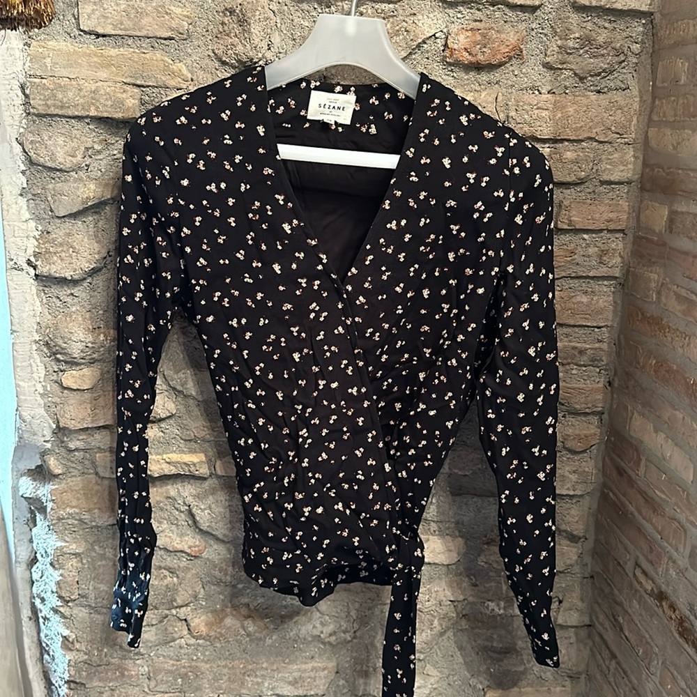 Sezane Side Wrap Top